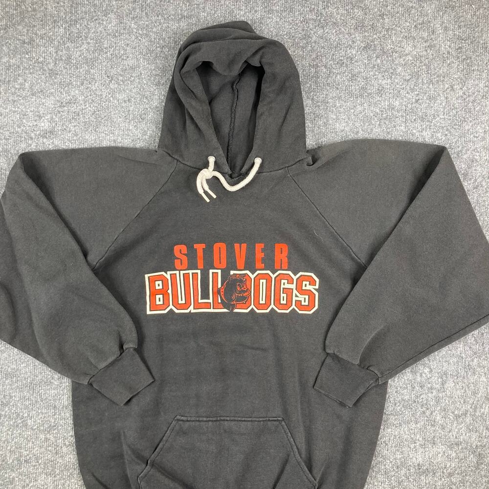 Miller Hoodie Mens XL‎ Black Stover Bulldogs Graphic USA Pullover Vintage